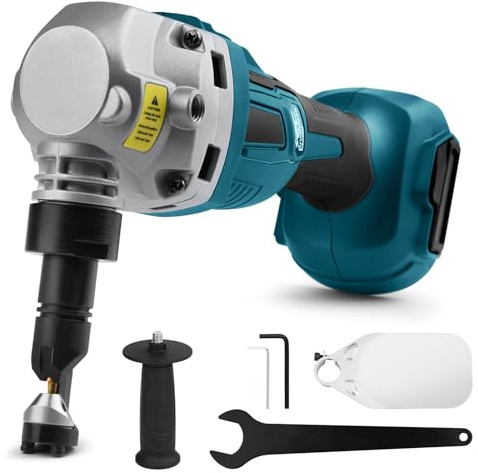 Knabber Blechknabber Kompatibel mit Makita 18V Akku, 800W 2200 U/min Bürstenlose Elektrischer Blechschere Metallknabber mit 360° drehbarer Knabberkop zum Schneiden von Edelstahl, Aluminium(ohne Akku)