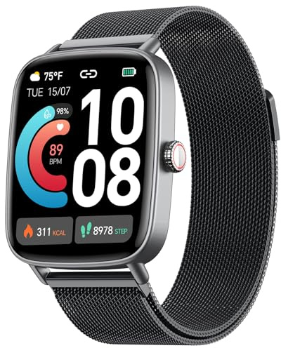 Smartwatch Herren Damen mit Telefonfunktion,1.85 HD Uhren mit Herzfrequenz Schlafmonitor SpO2 Schrittzähler,110+ Sportmodi Fitnessuhr,IP68 Wasserdichte Smart watch Kompatibel für iOS/Samsung/Android