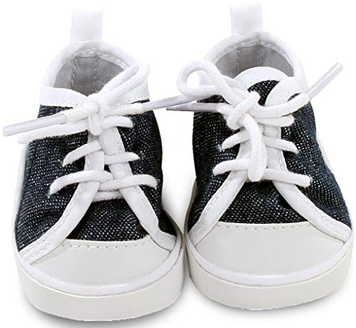 Götz 3402544 Sneaker Denim Puppenschuhe – Puppenkleidung und Puppenzubehör für Babypuppen Gr. M von 42 – 46 cm und Stehpuppen Gr. XL von 45 – 50 cm