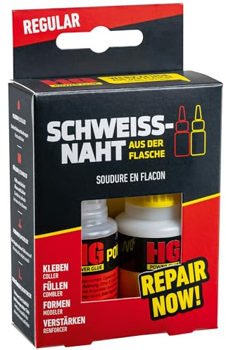 HG POWER GLUE Die Schweißnaht aus der Flasche 2k Sekundenkleber extra stark Starker Profi Reparatur Kleber Industriekleber für Kunststoff Gummi Stein Keramik (1x20g + 1x40g)