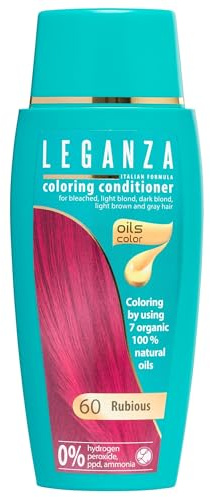 Leganza Farbmaske Haartönung Conditioner 60 Rubinrot, 150 ml | Angereichert mit 7 natürlichen Ölen | Ohne Ammoniak, PPD und Parabene