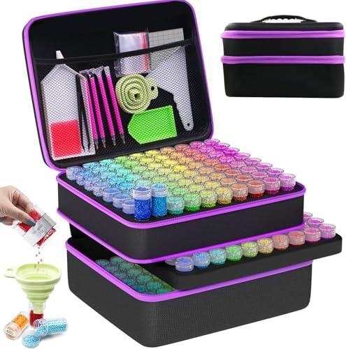 GAMEDEALER GD BUY AND SELL YOUR MEDIA Aufbewahrungsbox, Diamond Painting Koffer 240 Boxen, 5D Diamond Painting Zubehör Boxen