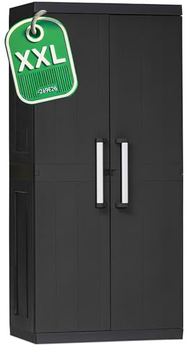 Ondis24 Kunststoffschrank Hero Haushaltschrank Mehrzweckschrank XXL, 88 x 54 x 190 (H) cm, schnell aufgebaut, robuster Kunststoff (Hochschrank)