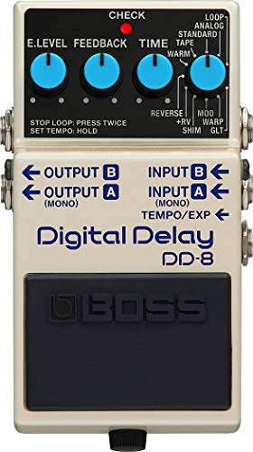 BOSS DD-8 Digitales Delay-Pedal, vielseitige Sounds und maximale Delay-Power, Mono oder Stereo-Setup mit elf Modi