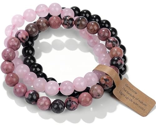 Edelsteinarmbänder Damen Echt Handgelenke können gestapelt werden Elastisches Armband Heilstein Stress Relief Power Stone Armband