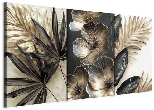 murando - Leinwandbild Set dunkle helle Farben, 120x60 cm, 3-teilig, modern | Hochwertige Leinwand, sofort aufhängbar, ideal fürs Wohn- oder Schlafzimmer, wasserfest und lichtecht, langlebig, stilvoll