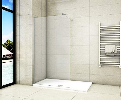 Aica Sanitär Duschwand Walk In Dusche 120cm Duschabtrennung 8mm NANO Glas Duschtrennwand 200cm Höhe