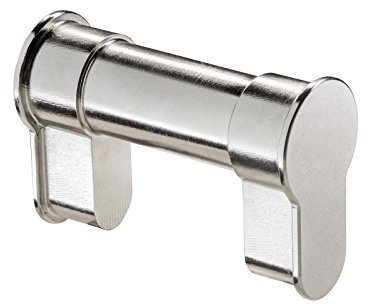 EASYBLIND Universal-Blindzylinder verstellbarer und feuerfester Profil-Zylinder 50-76 mm Türstärke vernickelt mit Steckmechanismus