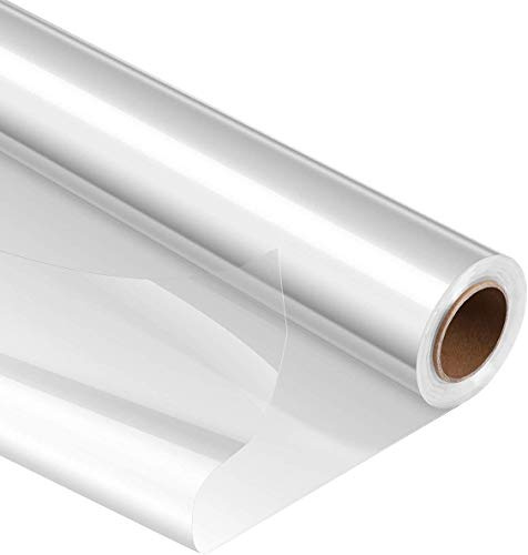 KAHEIGN Klares Cellophan Rolle – 80cm (gefaltet auf 40cm) x 30m – Zellophanfolie Transparente Geschenkfolie, 3 Mil Dick Langfilm Geschenkpapier für Blumen Bastelkorb Packpapier Geschenkverpackung
