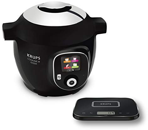 Krups CZ8568 Cook4Me + Grameez Multikocher inkl. vernetzte Küchenwaage | 1600 Watt | 6 Kochstufen | Fassungsvermögen: 6 Liter | kompatibel mit der Cook4Me App | schwarz/grau