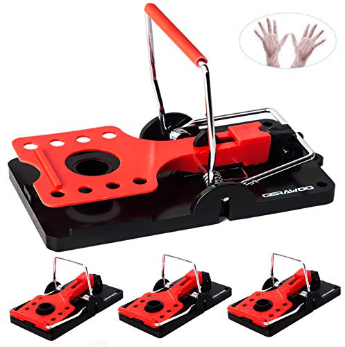Rattenfalle 4er Set, Professionelle Rattenfallen & Mausefalle Schlagfallen Groß für Drinnen und Awroutdoor Wiederverwenden