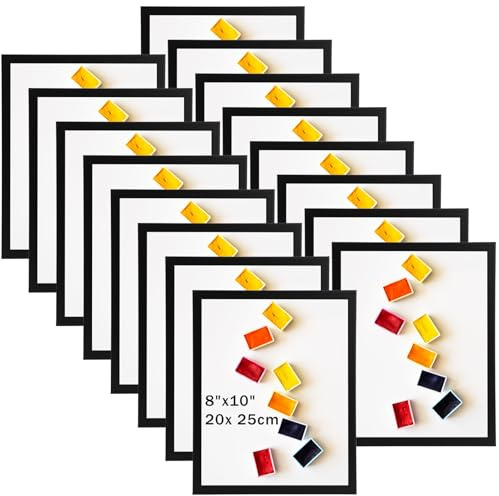 Ditwis 16 Stück Bilderrahmen 20x25 Schwarz, Fotorahmen für 25x20 cm Fotos und Bilder, Wand- und Tischaufstellung, Modern Rahmen für Wohn-, Schlaf- und Büroräume
