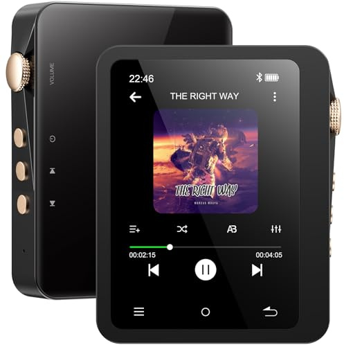 MECHEN 128GB Hi Res MP3 Player mit Bluetooth 5.3, Verlustfreier Hochauflösender Digitaler Ton, DSD DAC FLAC Player, 192Khz/24bit, Touchscreen, USB C, OTG, mit Lederetui (M33)