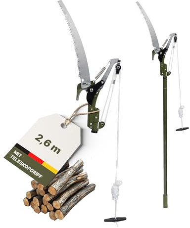 novaterra® Astsäge mit Teleskopgriff 2in1, Astsäge Baumsäge mit Einstellbare Stiel, Schneidet Sauber und Schnell, Höhenverstellbar, 2,6m