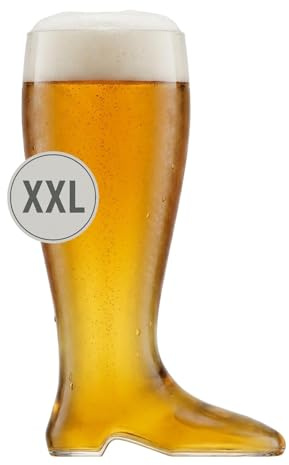 Rastal XXL Riesen-Bierstiefel – 2,0 Liter – Partyglas für Vereine, Meisterschaften und als Trophäe – Mundgeblasenes Bierglas in Übergröße – Höhe: 34 cm