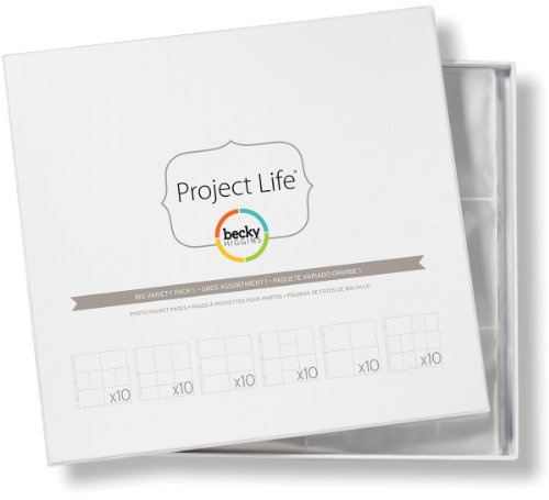 Project Life American Crafts 380001 Becky Higgins | Fotohüllen Design A | Plastik | Transparent | 60 Stück, Plastic, 33,2 x 35,4 x 0,6 cm