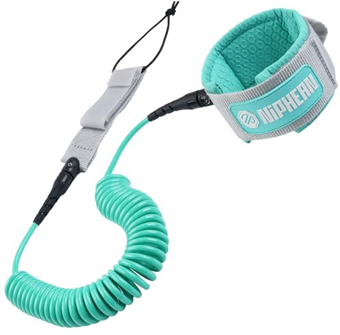 niphean SUP Leash 3–10 ft, 5 mm Spiral-Knöchelband, Langlebige Spiralförmige Paddle Board & Surf-Leash mit Stecker, verhedderungsfrei, bequem und verstellbar für SUP, Surf, Bodyboard und Boogie Board