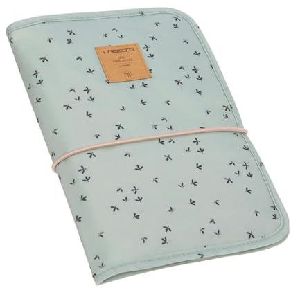LÄSSIG Baby Windeltasche mit Wickelunterlage für unterwegs/Changing Pouch Floral mint, Türkis (Mint), 1 Stück (1er Pack)