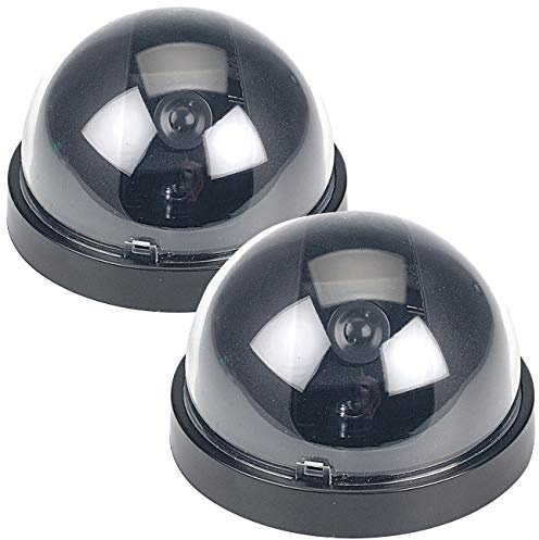 VisorTech Kamera-Attrappe außen: 2er-Set Überwachungskamera-Attrappen Dome-Form (Dummy Überwachungskameras, Videokamera Dummy)