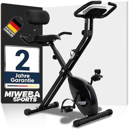 Miweba Sports Heimtrainer Fahrrad MX100 Pro klappbar | Bis 150 kg | Komfort-Sattel | Hometrainer leise | Ergometer | Pedaltrainer | Beintrainer | Fitnessbikes | Indoor Bike