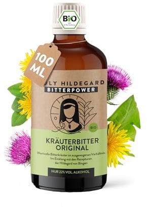 Holy Hildegard BIO Bitterstoffe Tropfen 100 ml – nach von Bingen – 9 erlesene Bitterkräuter - Verdauungsfördernd – hochdosierte Bittetropfen - 100% Natur – Vegan – Made in Germany