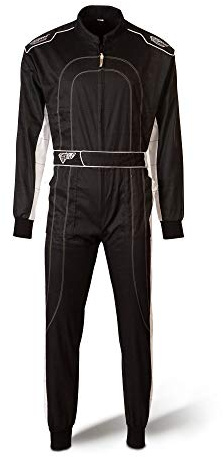 Speed Kartoverall - schwarz/weiß - Kart Hobby Overall - Karting Suit - Rennoverall (XS)