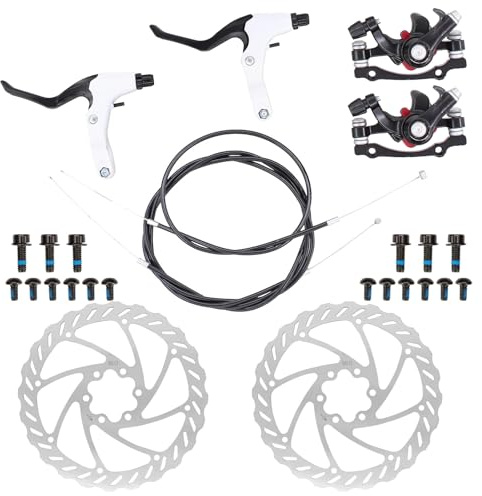 IUSOT Scheibenbremse Fahrrad Set 160mm, mechanisch für Shimano | Mechanische Scheibenbremse 160mm für MTB & Rennrad. Werkzeugloser Belageinsteller. Kompatibel mit Shimano. Langlebig.
