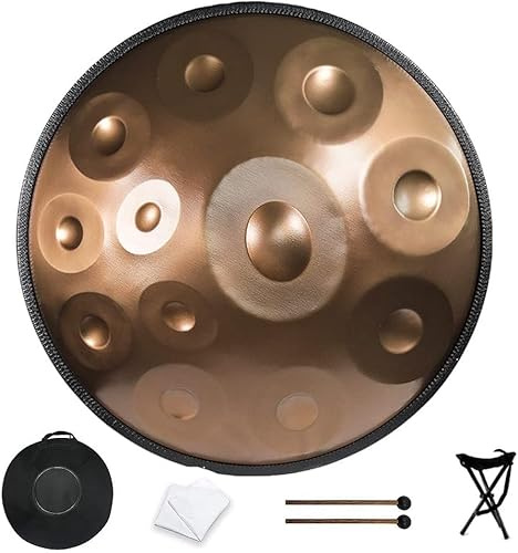 12 Note Steel Handtrommel, 432HZ Handpan in D-Moll, Handpan Drums mit Tasche, Stativ, Schlägel