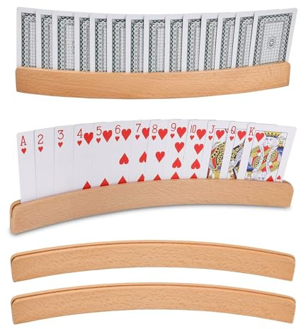 NICKLIN Spielkartenhalter 2 Stück Kartenhalter ältere Menschen Freisprech 33cm Spielkartenhalter Holz Spielkarten für Senioren Erwachsen