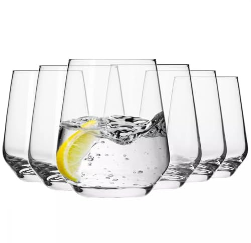 Krosno Wassergläser 6er Set, 430 ml, Splendour Kollektion | Trinkgläser Set für Säfte und Getränke, Bleifreies Kristall Wasserglas, Spülmaschinenfest, Vielseitig Einsetzbar
