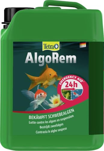 Tetra Pond AlgoRem - Algenbekämpfungsmittel, 3 L Eimer | Bekämpft Schwebealgen | 24-Stunden-Soforthilfe |gegen grünes Wasser im Gartenteich