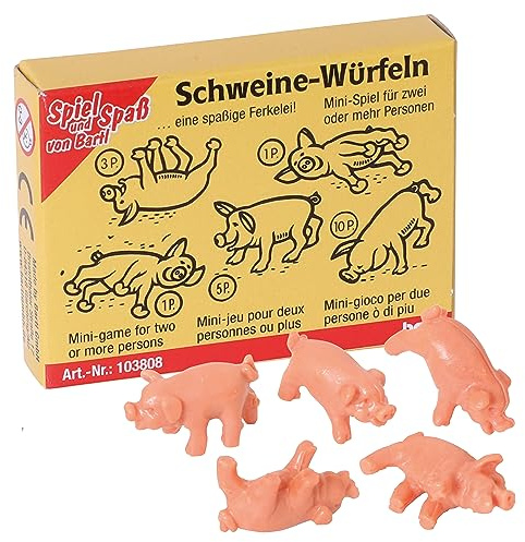 Bartl 103808 Mini-Spiel Schweine-Würfeln | Das beliebte Minispiel für unterwegs mit Freunden