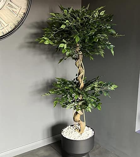Leaf Künstlicher Kunstbaum im japanischen Fruticosa-Stil, 150 cm, gedreht, groß, Twisted Large Ficus