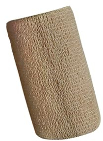 wisoolkic Elastische Sport Pferdebeinbandagen, 10 cm breit, Vlies Kohäsionsbandage, selbsthaftend, atmungsaktiv, für Pferdebeine und Schweifpflege, Khaki, 10 cm x 4.5 m