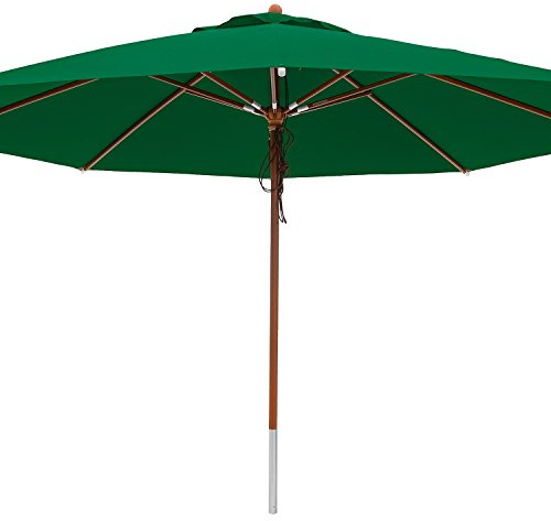 anndora® Sonnenschirm Marktschirm Holz Gartenschirm ø 4 m rund - mit Winddach Farbauswahl