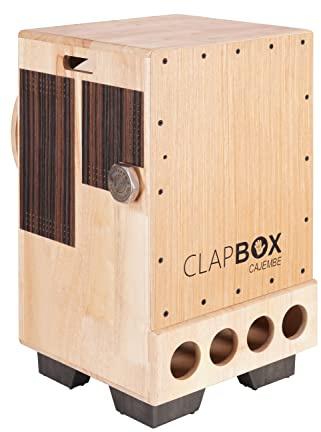 Clapbox Cajembe Cajon (4 Instrumente in 1) - Kautschukholz (H:50 W:30 L:30) 3 interne Snares, Natur