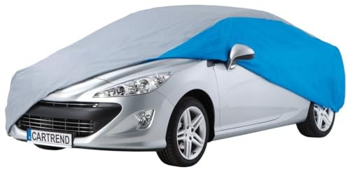 cartrend Vollgarage Vlies Größe L, wasserabweisend, Stoffgarage Autoplane Autobezug Autoabdeckung Auto Abdeckplane KFZ, Silber