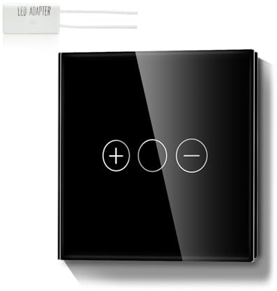 LIAONFOY Normaler Touch Dimmschalter Unterputz Berühren Lichtschalter Glas Touch Screen Schalter LED Dimmer Lichtschalter Kipplichtschalter 110-240V 86mm Schwarz