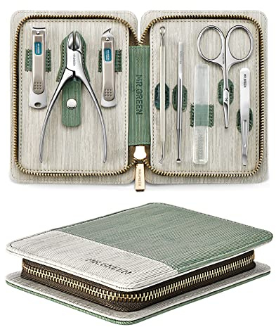 MR.GREEN Maniküre Set 8 in 1, Prämie Maniküre Pediküre Set, Höhere Qualität Edelstahl Nagelset, Tragbares Reise-Pflegeset, Professionelles Nagelschere set mit Exquisiter Ledertasche