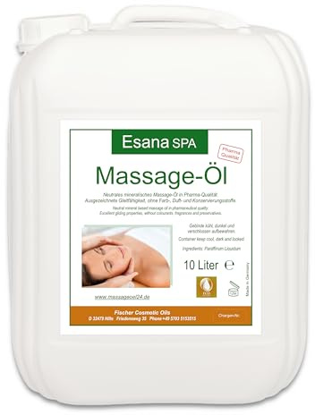 Esana SPA Massageöl (10 Liter) für Wellness & Physiotherapie, med. Qualität DAB/Ph.Eur.