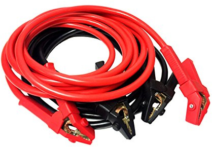 IWH - 6m Starthilfekabel Alu-Kupfer 50 mm² | Profi Starterkabel für 12- & 24 Volt Batterien | Auto Starterkabel für PKW & LKW Batterien | Inhalt: 1x Starthilfekabel; 1x Tasche | Länge: 5m