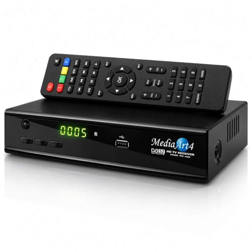 Satelliten Receiver Mediaart-4 Sat Receiver DVB-S/S2 Full HD 1080p Deutsche Senderliste vorprogrammiert HDMI & SCART Astra 19.2° TV Receiver, DVB-S, DVB-S2