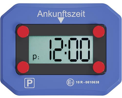 Wiltec elektronische Parkscheibe, digitale Parkuhr mit KBA-Zulassung, Parkscheibe automatisch mit Nachtmodus & SOS-Signal für Auto