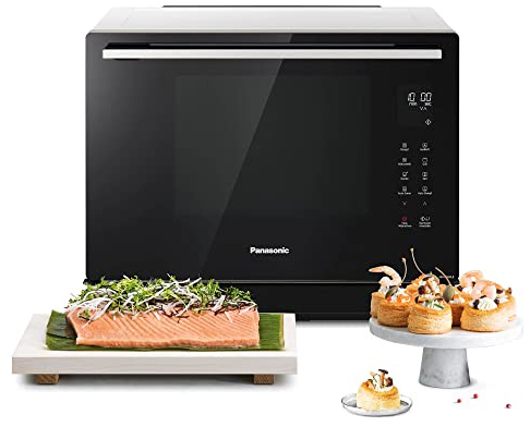 Panasonic NN-CS89LBGPG 4-in-1 Kombi-Mikrowelle, Dampfofen & Grill, 31 Liter, 1000 W, zwei Ebenen, Genius-Sensor, automatisches Aufwärmen, 36 Programme, einfache Reinigung, kompakt, Edelstahl