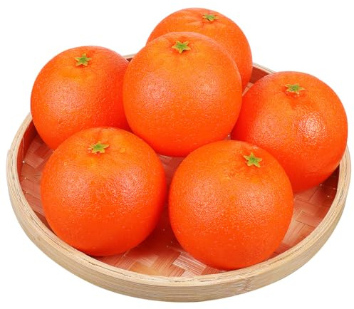 Gadpiparty KüNstliche Orangen 6 StüCk 8 × 8 × 7 Cm Schaumstoff | Naturnahe Orangeoptik, FüR Lebensmittel- Und Stilllebenfotografie, FüR Den Unterricht Zu Obstsorten Und ErnäHrung