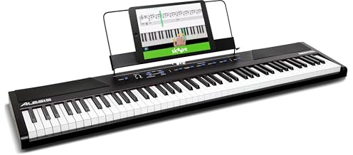 Alesis Recital - E Piano 88 Tasten für Einsteiger mit Halbgewichteten Volle Größe Klavier, Lautsprechern, Fünf Premium-Stimmen, Kopfhörerausgang, Klavier Lektionen-Abo
