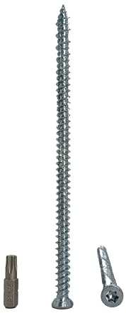 (20 Stück) Verzinkter Stahl 7,5 x 152 mm Betonrahmenschrauben Holzschrauben Torxkopf Mauerwerk Schraube Flachkopf (20, 7,5 x 152 mm)