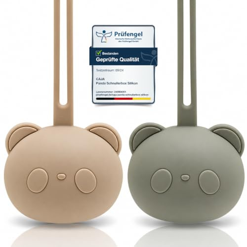 CAJA Schnullerbox 2er Set Schnulleraufbewahrung aus Silikon | BPA-frei | Hygienische Aufbewahrung für Schnuller | Ideal für Kinderwagen & Wickeltasche | Geschenk zur Geburt