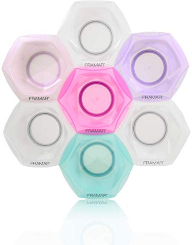FRAMAR Färbeschale Friseur 7er Packung - Farbschalen Friseur, Schüssel Set, Für Professionelle Haarfarbe, Friseur Zubehör, Haarfärbeset, Haare Färben Zubehör, Rutschfeste Gummierte Basis