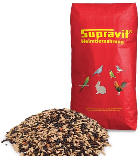 Supravit Kanarienfutter Basis - 25kg Sack - Hauptfutter für Kanarienvögel | schmackhaftes Kanarienvogel Futterenthält einen hohen Anteil an Kanariensaat und wertvolle Rübsen